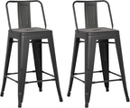 AC Pacific 24” Metal Barstool Set of 2 – Country Rustic Style by ACPacific