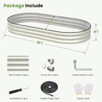 Galvanized Raised Garden Bed 8x4x1 FT, Oval Metal Raised Garden Bed Outdoor - Image 6