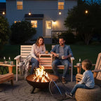 FORTUNO Cedar/Fir Log Wood Patio Garden Bench - Image 4