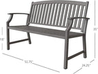 Grand patio Farmhouse Outdoor Bench, Garden Benches - Image 3