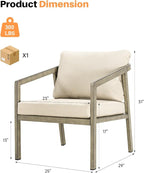 Patio Sofa Chairs Set of 2, Never-Rust Aluminum Outdoor Armchair - Image 3