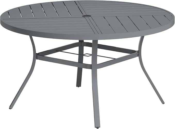 VICLLAX Round Patio Table with Adjustable Umbrella Hole by HOME
