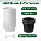T4U 4 Inch Plant Pots Self Watering, 6 Pack African Violet Pots, Small Plant - Image 6