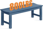 Outdoor Bench, 2-Person Patio Backless Bench Holds up to 800lbs, Weatherproof by LAHAAP