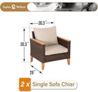 Sophia & William Outdoor Patio Sectional Sofa Set 2 Seats High Back Single - Image 7