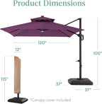 Best Choice Products 10x10ft Cantilever Patio Umbrella w/Base Included - Image 7