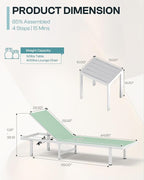 Aluminum Outdoor Lounge Chairs Set of 2, Pool Lounge Chairs - Image 2