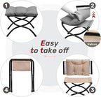 AbocoFur 15" Folding Footrest Stool, Accent Padded Sofa Foot Stool - Image 5