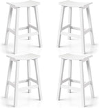 Weatherproof Bar Stools Set of 4, Saddle Seat, Bar Height Stools by LAHAAP