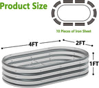 zizin 2 Pack Galvanized Raised Garden Bed Metal Oval Raised Garden Beds Outdoor - Image 2