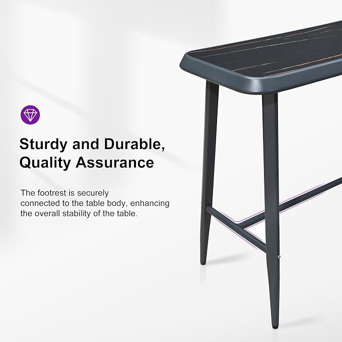 PURPLE LEAF Outdoor High Bar Table Extra-Long Rectangular Patio Pub Balcony - Image 8