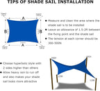 KANAGAWA Sun Shade Sail 7'x13' Blue Rectangle UV Block Canopy Awning Shelter - Image 6
