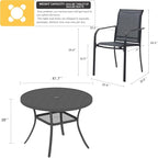 VICLLAX 5 Pieces Patio Dining Set, Outdoor Furniture Set Includes 41.2" Round - Image 7