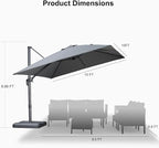 PURPLE LEAF 10 FT Cantilever Patio Umbrella - Image 9