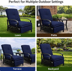 Kozyard Adjustable Outdoor Reclining Lounge Chair, Cushioned Patio Chaise Lounge - Image 7