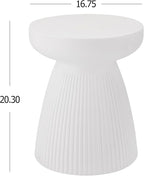 Christopher Knight Home Luce Round Side Table, Outdoor Concrete End Table - Image 2