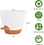 6 Inch Orchid Pots with Holes, 2 Pack Self Watering Planters - Image 4