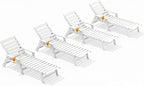 SERWALL Patio Chaise Lounge Chair Set of 4, 5 Positions Adjustable Poly Outdoor by SERWALL