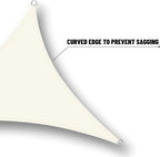 SUNNY GUARD Waterproof Sun Shade Sail 13'x13'x13' Cream Triangle UV Block - Image 4