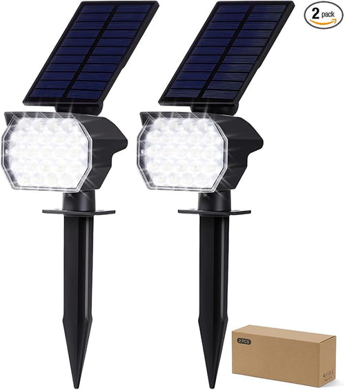 23 LED Solar Spot Lights Outdoor Waterproof, 2 Pack Solar Lights UP to 20Hrs by Unknown