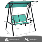 Tangkula 2-Person Patio Swing, Weather Resistant Porch Swing - Image 7