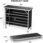 VINGLI 43" Portable Bar Table, 3-Tier Shelves, Mobile Bar Table - Image 2