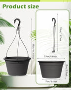 VIDELLY 4 Pcs Hanging Planters, Dark Gray - Image 2