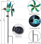 Afirst Solar Hummingbird Wind Spinner, Metal Kinetic Garden Stake Lights Wind - Image 2