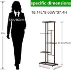 LINZINAR Plant Stand Metal 5 Tier 6 Potted Multiple Flower Pot Holder Shelf - Image 4
