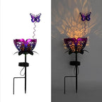 Solar Lights Outdoor Garden Decor, LED Lotus Flower Lamp, Metal Tulip & by YMTengFei