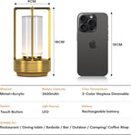 Portable Metal Table Lamp for Indoor/Outdoor, Rechargeable Cordless LED Lamp - Image 7