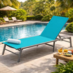 Kozyard Outdoor Foldable Lounge Chair, Aluminum Frame Patio Lounger by Kozyard