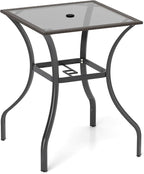 Tangkula Bistro Bar Table, 28.5" Square Bar Height Bistro Table w/ 2" Umbrella - Image 9