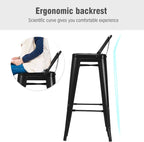 COSTWAY Metal Bar Stools Set of 4, - Image 7