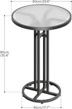 HOOBRO Bar Table, 23.6-Inch Round Pub Table, Frosted Glass Cocktail Table - Image 3