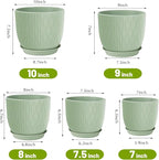 Plastic Plant Pots 10/9/8/7.5/7 inch Set of 5, Flower Planters - Image 2