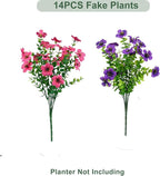 Artificial Flowers for Outdoor, UV Resistant Fake Silk Flowers, Realistic Faux - Image 3