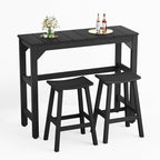 Stoog 3-Pieces Patio Bar Set, All-Weather HIPS Outdoor Bar Stools Set of 2 by Stoog