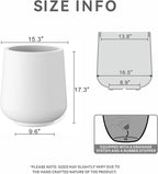 Kante 15.3-Inch Dia Round Concrete Planter, Large Plant Pot - Image 2