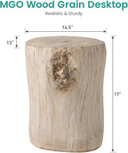 SUNBURY Stump Side Table, Concrete Side Table, Patio Faux Wooden End Table - Image 3
