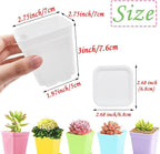 Haawooky 48 PCS 3 Inch Colorful Plastic Plant Pot, Plastic Square Nursery Pots - Image 2