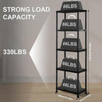 Plastic Storage Shelves, 70.2" H x 11.8" D x 23.62" W Plastic Shelves - Image 3