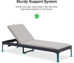 PURPLE LEAF Outdoor Chaise Lounge Set of 3 Aluminum Adjustable Patio Lounger - Image 7