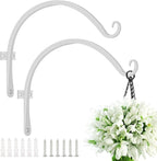 FEED GARDEN 2 Pack 12 Inch Hanging Plant Bracket Wall Hooks Decorative Plant - Image 7