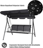 TANGKULA 3 Person Patio Swing, Steel Frame - Image 8