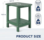 nalone Adirondack Side Table 16.5" Outdoor Side Table HDPE Plastic Double - Image 3