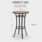 Bar Height Patio Table, 40-Inch Outdoor Pub Table Bistro Table - Image 3