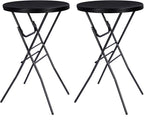 Cocktail Table 28in Folding Round High Top Indoor Outdoor by Home