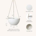 La Jolie Muse White Hanging Planter Basket - Image 2