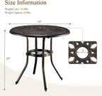 VINGLI 32" Outdoor Dining Table, Round Patio DiningTable - Image 3